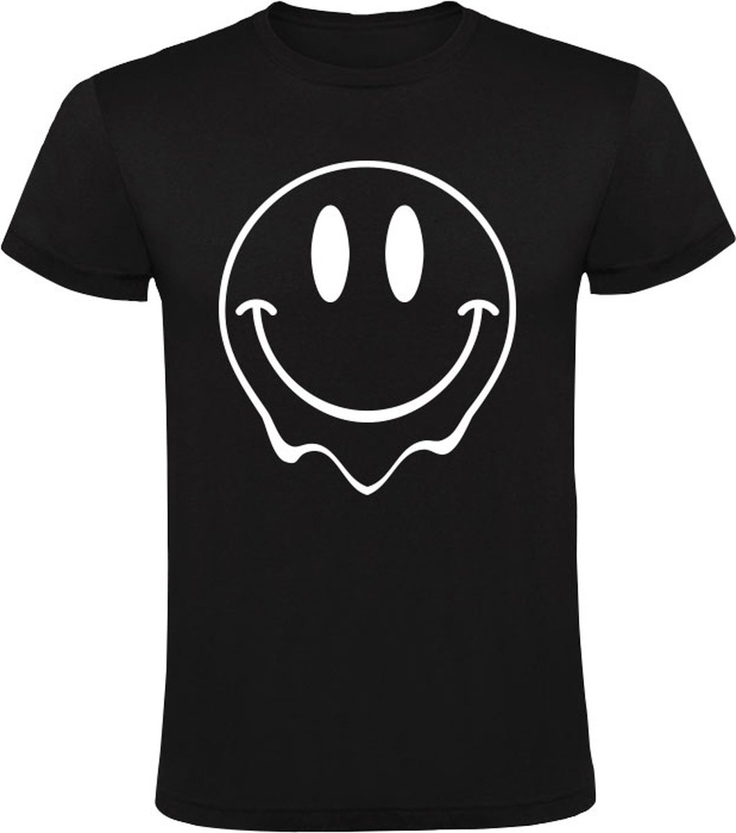 Smiley | Kinder T-shirt 104 | Zwart | Glimlach | Lachen | Vrolijk | Gelukkig | Graffiti | Clown | LOL | Plezier | Emoticon | Emoji